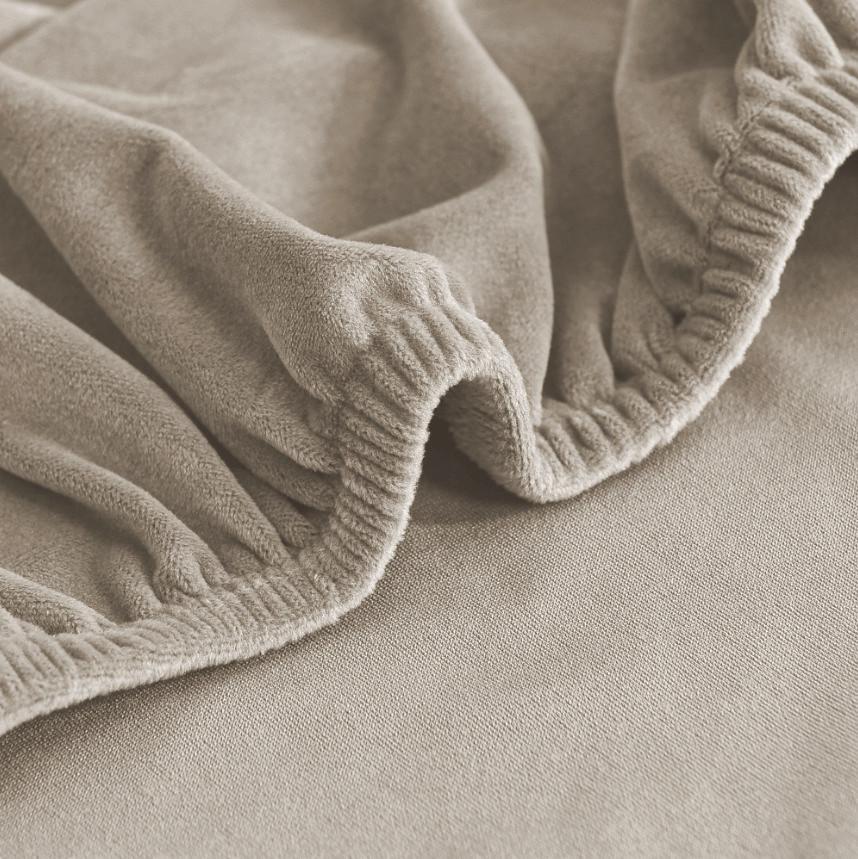 Kühle Beige Samt Elastische Ohrensesselbezug [22E12]