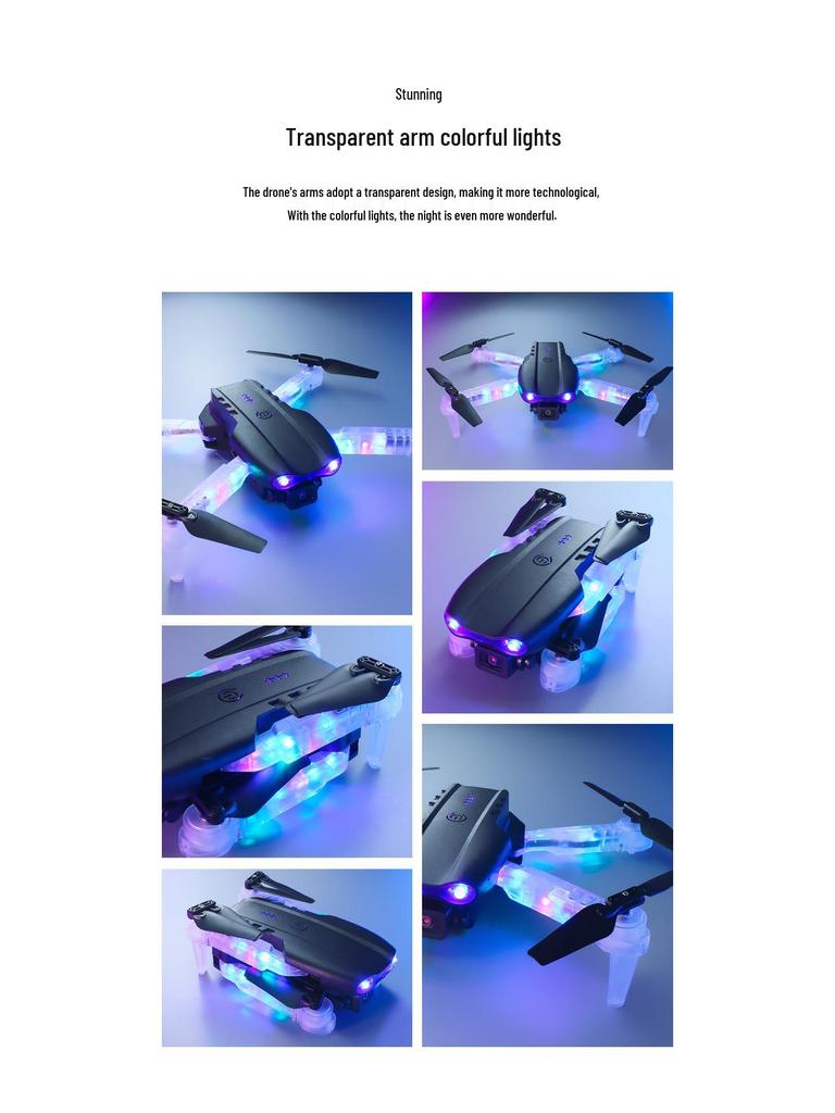 E88D Foldable Drone with Lights & Remote Control - E99D Kids' Aerial Photography Toy Aircraft