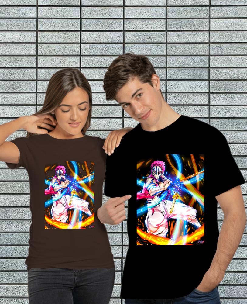 

Аказа Kimetsu no Yaiba Футболка Demon Slayer Тандзиро Унисекс Черная футболка Все размеры L