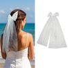 Elegant Rhinestones Bowknot Veil Hair Clip For Brides And Bridesmaids Bows Hairpin Hairpiece For Weddings And Prom Event