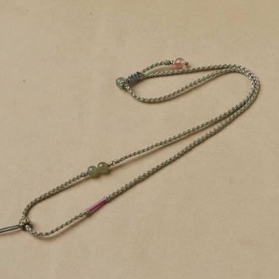 Handmade Woven Hetian Jade Adjustable Pendant Necklace