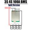 3S 4S 12V 100A LiFePo4 Li-Ion Lithium Iron Phosphate Battery Protection Board BMS Balance Charging Separated Port