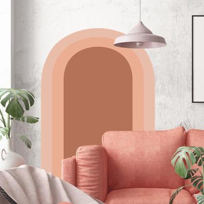 150 X 100 Cm Geometrisches Muster Bogenförmiger Wandaufkleber Schlicht Modern Abnehmbar für Klassenzimmer Esszimmer