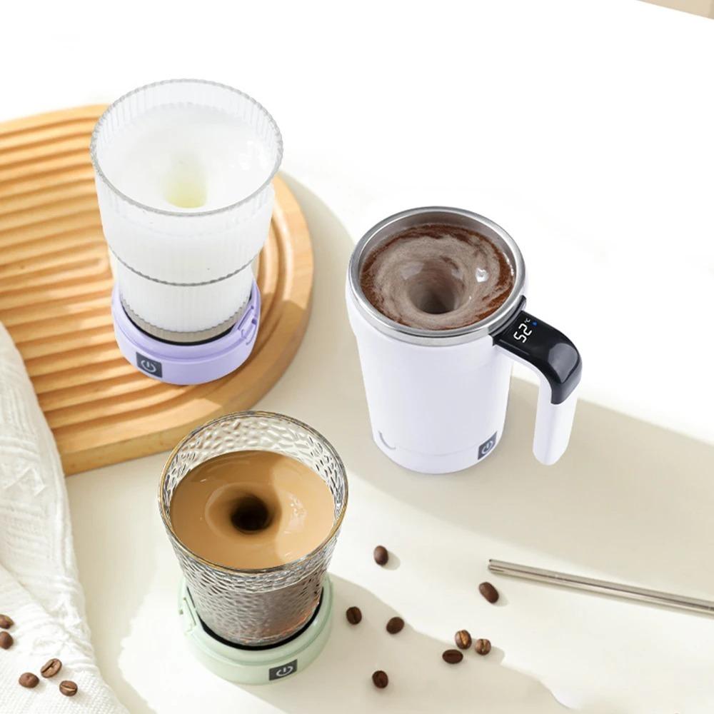 Automatic Stirring Cup Rechargeable Magnetic Mixer Electric Stirring Mugs Stainless Steel Coffee Mug Rotating Magnetic Tumbler