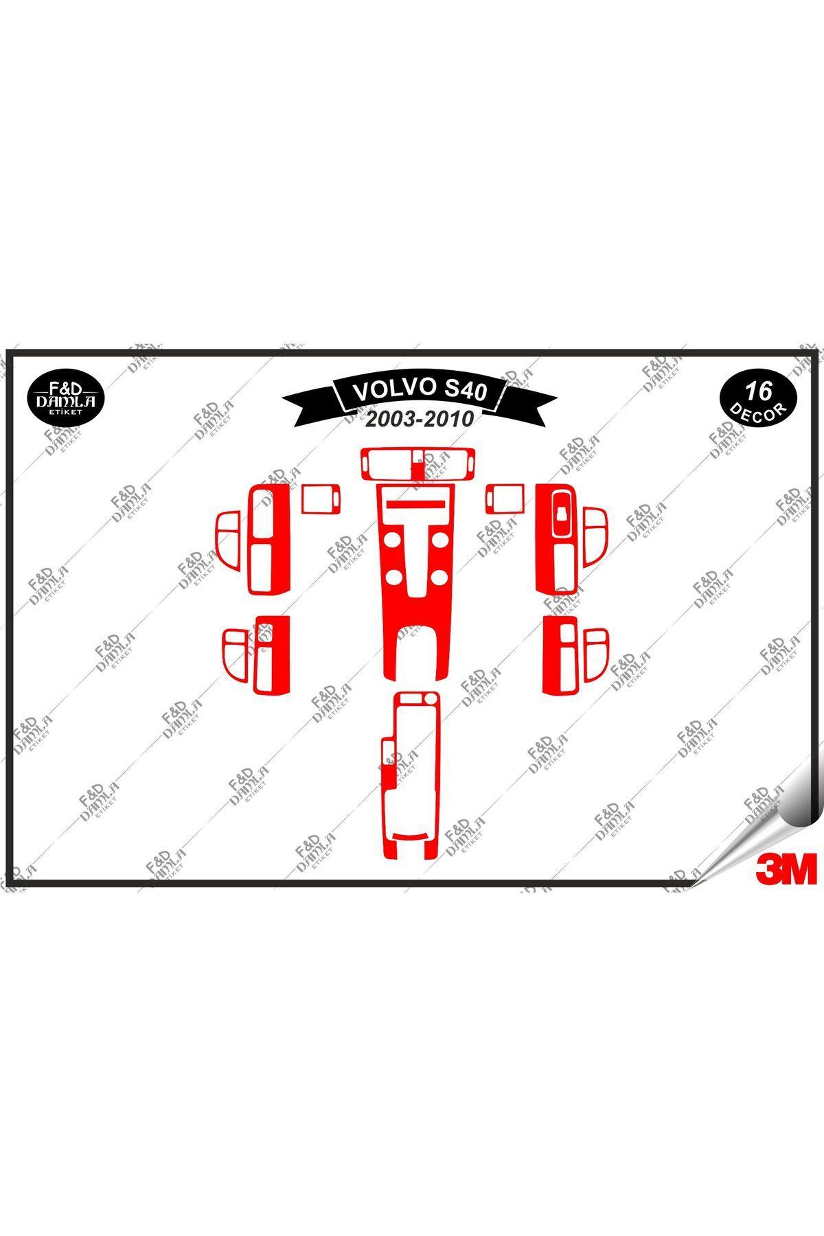 

Volvo S40 (2003-2010) Torpido Konsol Trim Göğüs Maun Kaplama Set 16 Parça Kırmızı