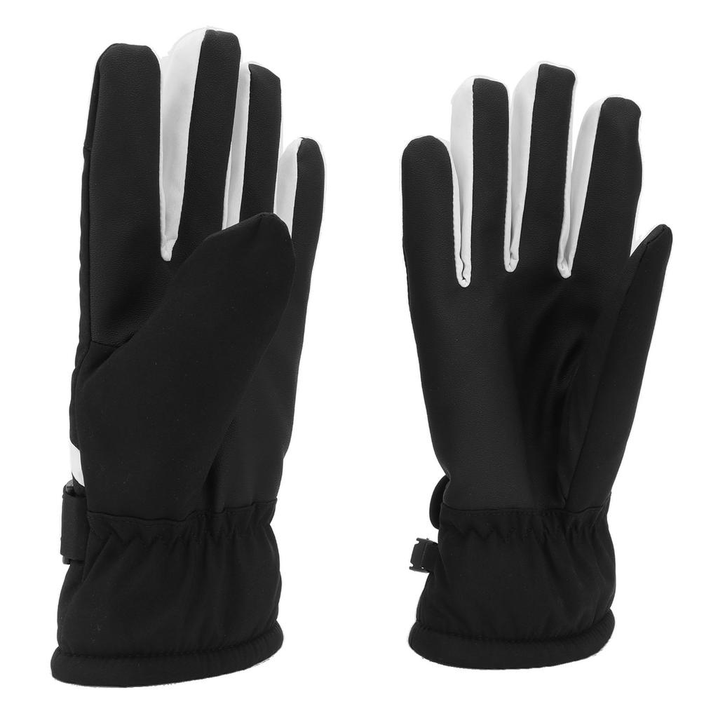 1 Set Vinter Pekskärmshandskar Vattentäta Förtjockade Fleece Varma Handskar för Män Kvinnor Utomhus Cykling Skidåkning Svart L
