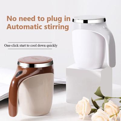380ml Automatische Zelfroerende Mok Koffie Melk Vruchten Mengbeker Elektrische Roestvrijstalen Luie Roterende Mok Magnetische Roerbeker.