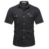 Mens Lightweight Quick-Dry Work Shirt With Multiple Pockets Loose Fit Cotton Long Sleeve Outdoor Casual