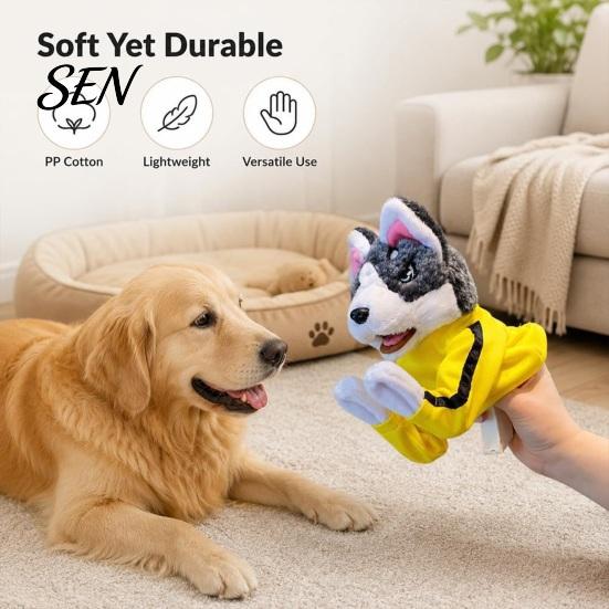 Safe Scratching Toys for Pets Boxing Animal Hand Puppet, Plush Shark Dinosaur Dog Toy Pets, Interactive Soft Cotton Filled Pet Play Training