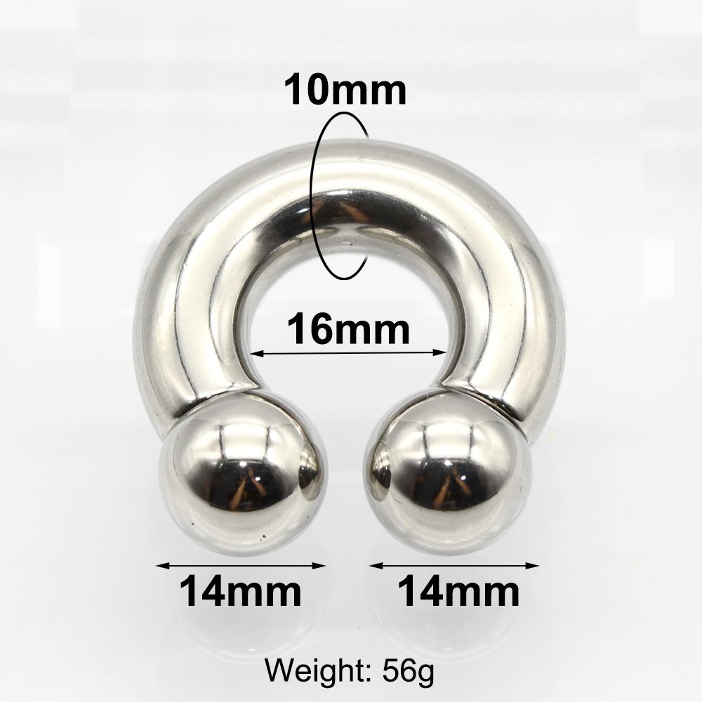 12G-00G Velký průměr Kruhový činkový kroužek z nerezové oceli s vnitřním závitem Piercing do nosu Septum Piercing Rozšiřovač Náušnice do laloku