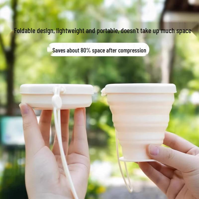 Portable Food Grade Silicone Foldable Cup for Travel, Camping, Mouthwash, & Coffee