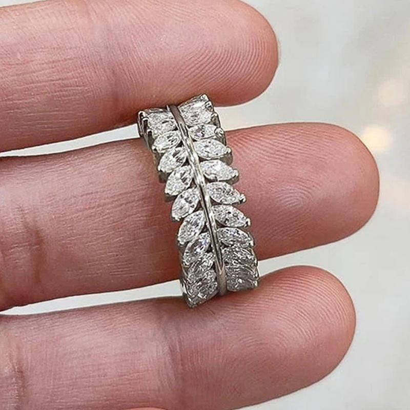 

Huitan Full Round Marquise Cubic Zirconia Promise Rings Gold Color/Copper Color Luxury Trendy Women’s Rings Wedding Band Zircon 6