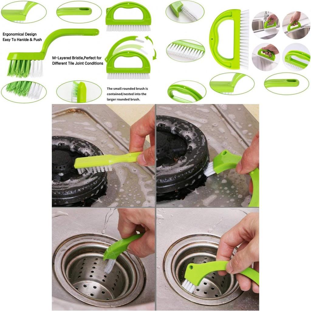 Tile Sink Bathtub Floor Crevice Brush Four Piece Set Plastic Tools Cleaning