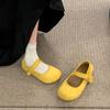 Fashion and Lightweight Yellow Retro Light Mouth Platform Single Shoes Women's 2025 New Summer French Skirt Mary Jane Shoes