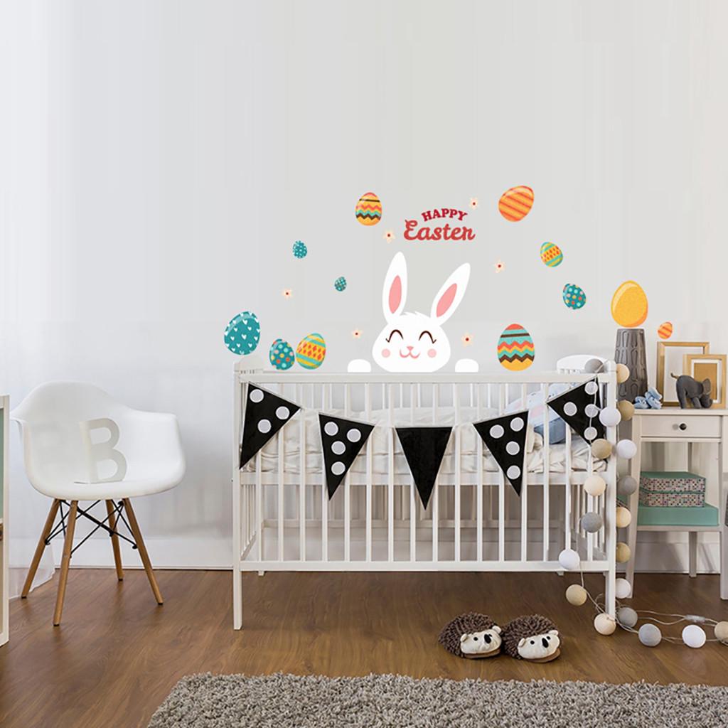 HAPPY EASTER Wall Sticker PVC Self-adhesive Wall Sticker Can Be Removed