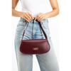Women's Baguette Lined Snap Closure Handbag And Shoulder Bag