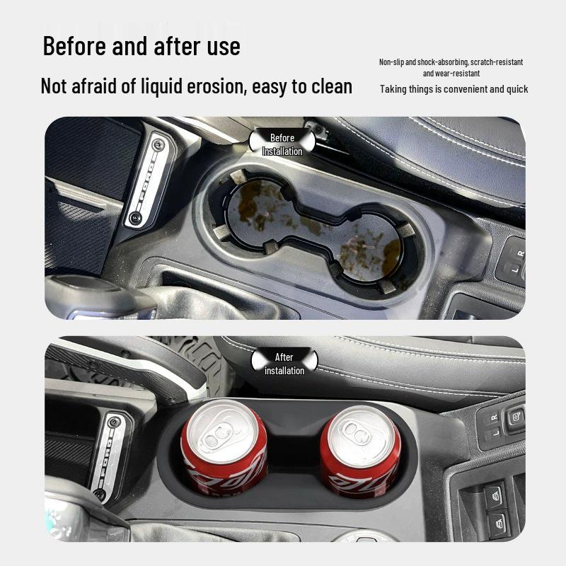 Silicone Cushion Covers for Ford Bronco 2024-2025 Cup Holders and Center Console Beverage Storage. TPE