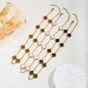 10 Flower Sweater Chain Double-sided Four-leaf Clover Necklace Accessible Luxurycasual Flower Pendant Clavicle Chain Necklace