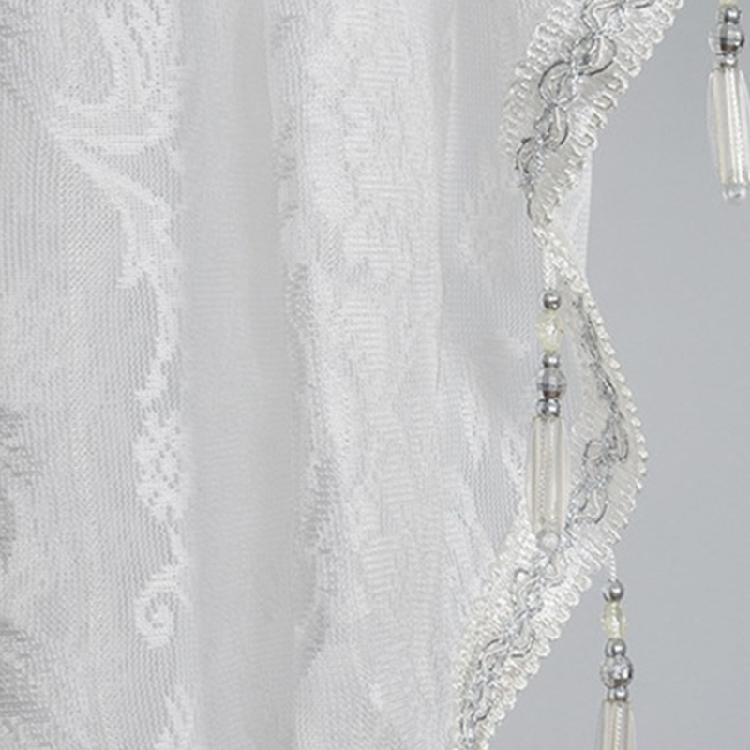 Gracefuls Laces Valance with Beadeds Accent and Florals Embroidery for Enhancing Bedroom or Living Room Ambiances