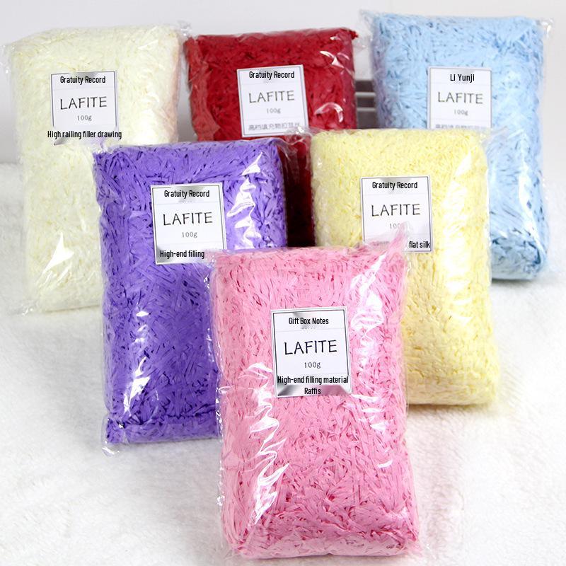 Raffia Shredded Paper, 100 Carats - Festive Wedding & Birthday Gift Box Filler