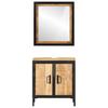 2 Piece Bathroom Furniture Set Iron and Solid Mango Wood