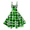 Women's Fashion Casual Christmas Print Sexy Off-the-shoulder Punk Retro Dress