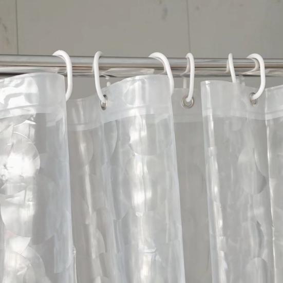 Cortina de Ducha Impermeable, Forro Grueso de EVA para Ducha, Cortina de Baño con Patrón de Guijarros 3D para Cabina de Ducha, Bañeras