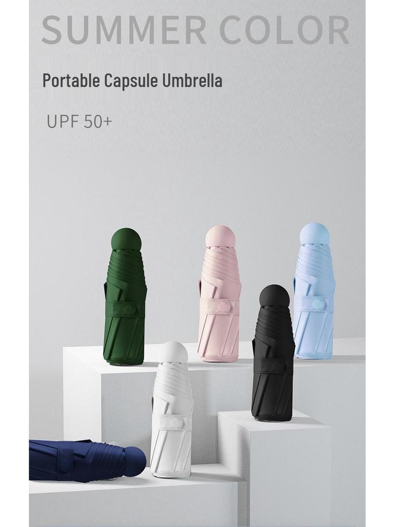 Wow Ultra-Light Five-Fold Customized Umbrella - UV Protection and Sunshade for All Weather