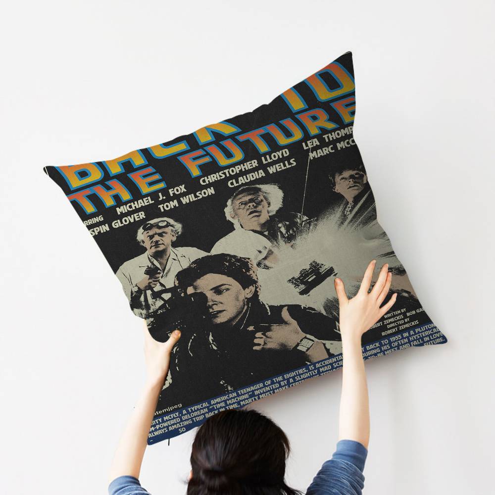 Movie Back To The Future Trilogy Cushion Cover Pillow Cover Decor Pillowcase Printed Cushion Case for Couch