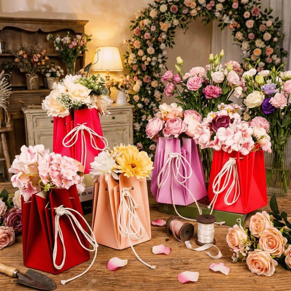 10Pcs Hand-folded Flower Gift Box Paper Floral Wrapping Box Flower Arrangement Box Valentine's Day