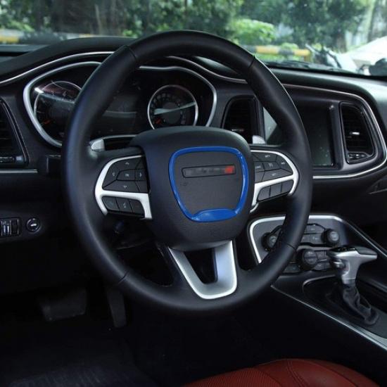 Für 15-21 Dodge Challenger Charger 14-21 Durango Lenkrad Zierabdeckung, Blau