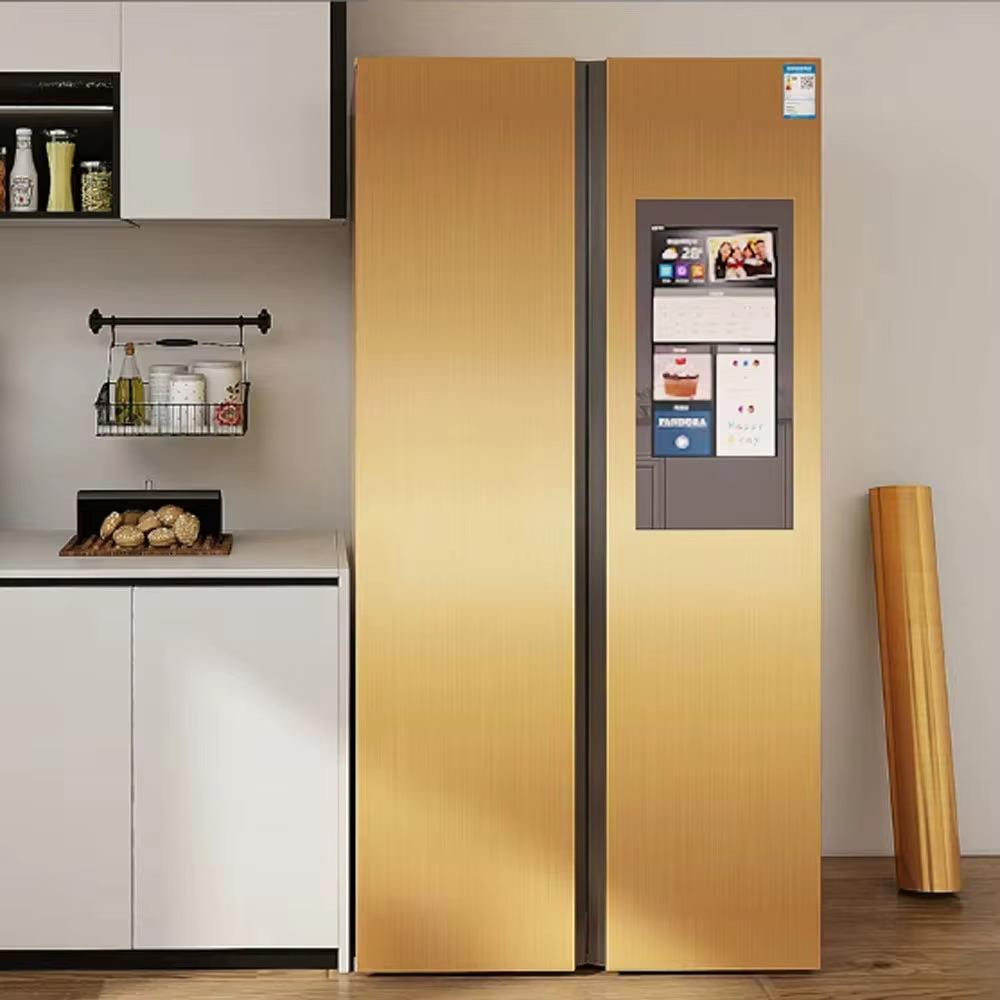PVC Stainless Brushed Silver Removable Wallpaper Decor Film Vinyl Waterproof Oil-proof House Appliance Kitchen Elevator Sticker