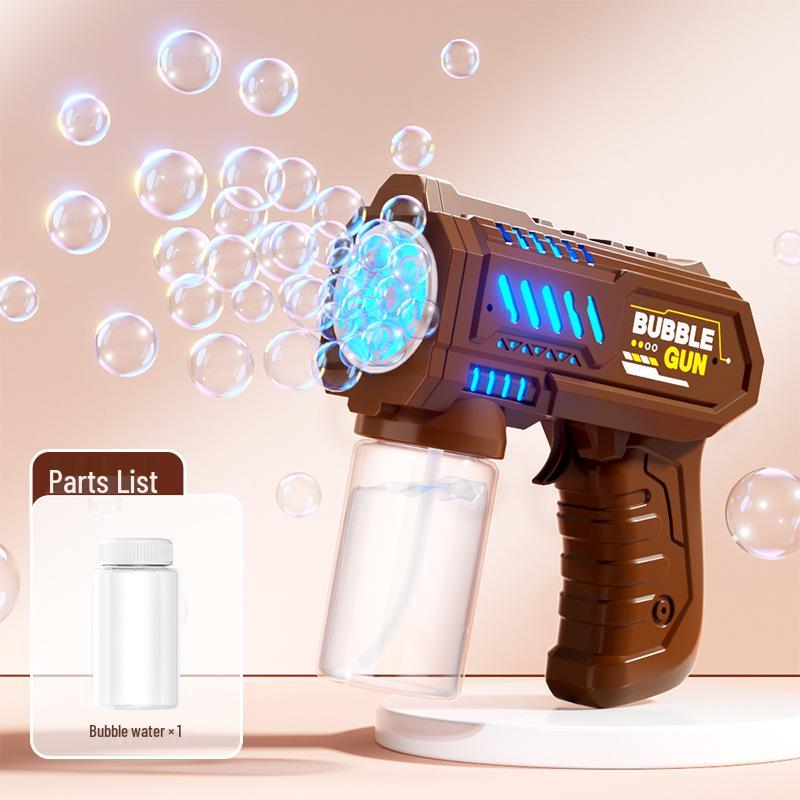 Children's Handheld Electric Bubble Gun: Sparkling Luminous Blowing Toy