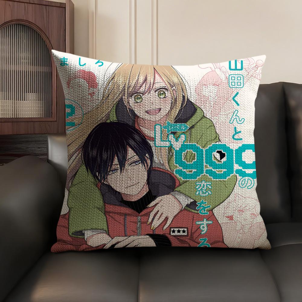 My Love Story YYamadakun Cushion Cover Natural Linen Organic Fabric DoubleSided Printing Breathable Perfect Gift for Decor