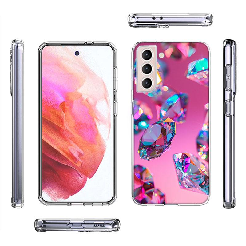 Coque de téléphone avec pierres précieuses en diamant brillante et éblouissante pour Samsung Galaxy S25 Edge S24 S23 FE S21 S20 S10 Plus S22 S26 Ultra Cover Cl