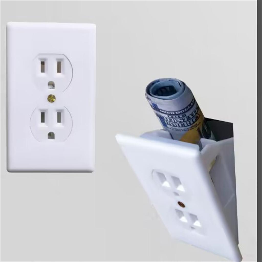 Stylish Wall Outlet Hider Sturdy Discreet Wall Socket Safe Concealed Storage Box For Coin Cash And Small Items