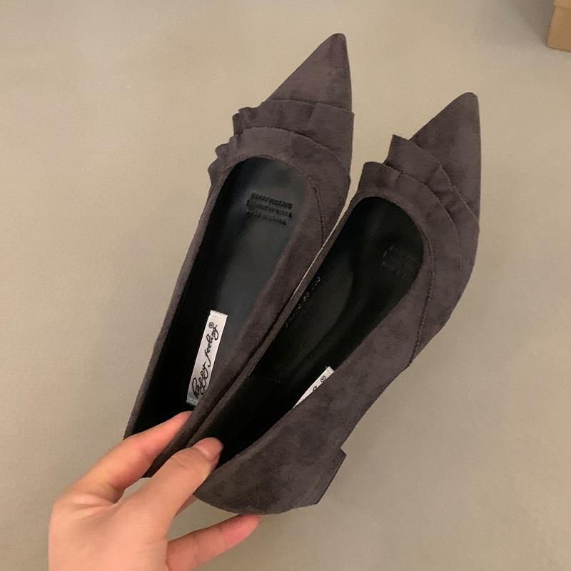 Pointed Toe Women Heeled Shoes Fashion Dress Chunky Shoes Shallow Luxury Pumps 2025 Autumn Designer Sexy Elegant Chaussure Femme