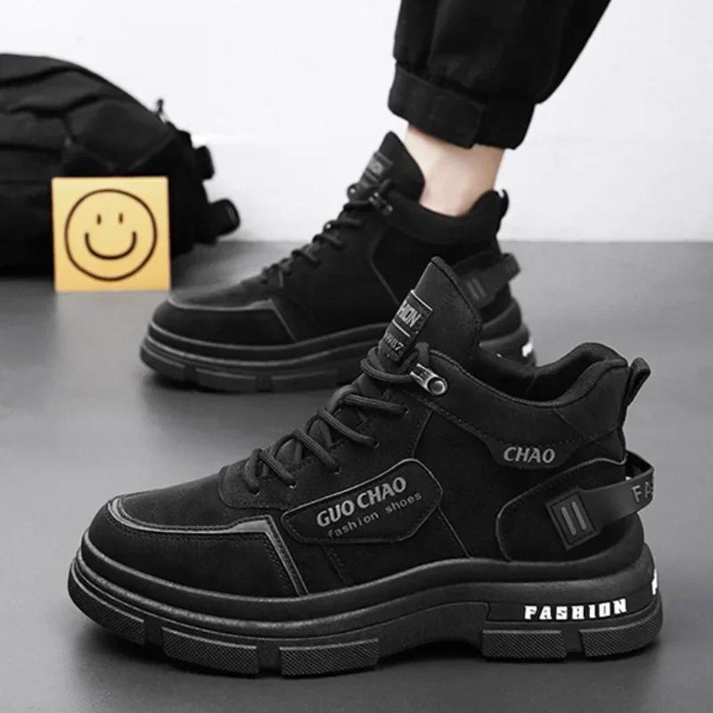 Men‘s Casual Sneakers High Quality Comfortable High Top Ankle Boots Chelsea Fashion Cowboy Work Shoes Trendy Versatiled Hombres