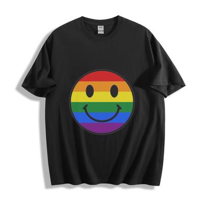 Rainbow Smiley Face T-Shirt - Vibrant Pride Design Unisex Tee