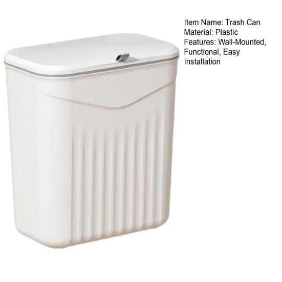 Kitchen Compost Bin with Lid Wall Mounted Garbage Can Bathroom Kitchen Waste Basket Bin