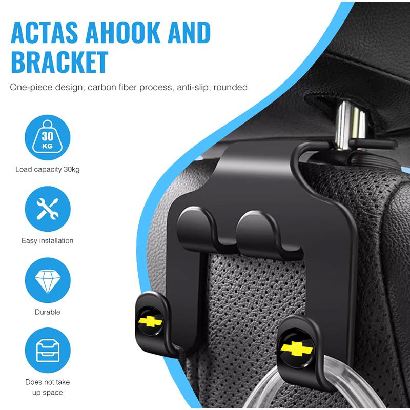 1/2Pcs Car Rear Seat Back Hook Headrest Hidden Holder Storage Hanger For Chevrolet Cruze Sail Onix Corsa Aveo Captiva Sonic Spark S10 Tracker Trax