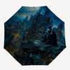 1pc Batman Cityscape Automatic Folding Umbrella - Compact 8-Rib Design, Durable Plastic & Iron1355L