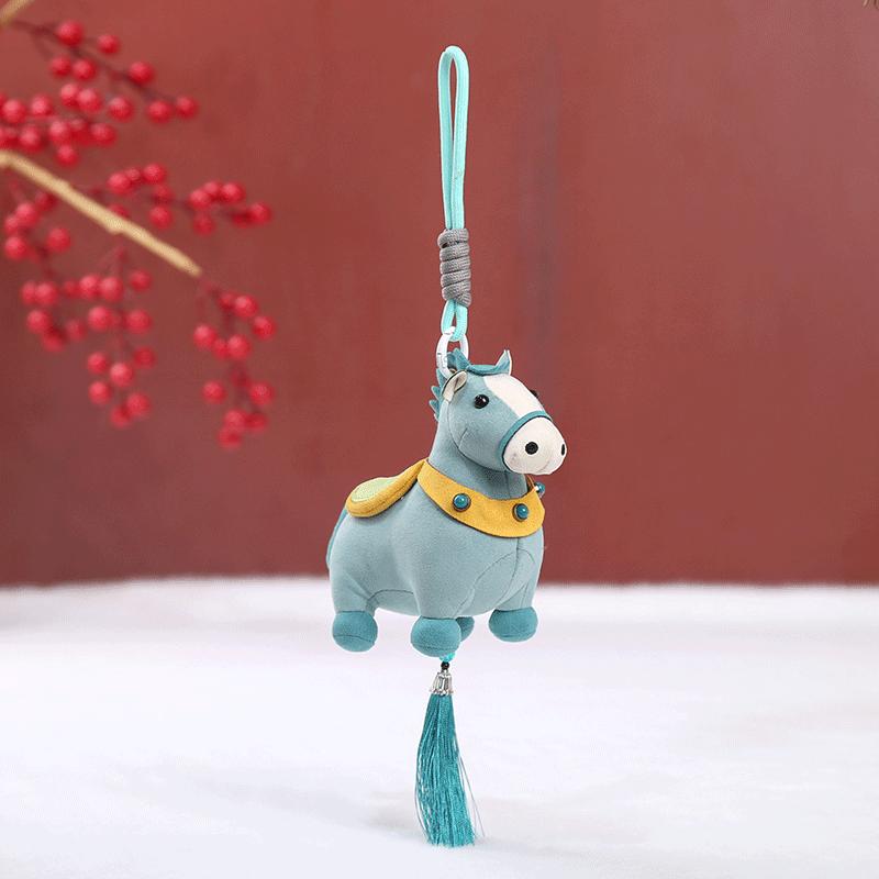 Lingot poney marionnette porte-clés cadeau mignon petit pendentif mascotte cheval poupée en peluche cheval jouant pleurant ornement