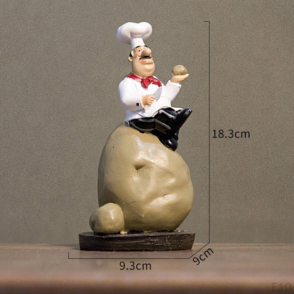 Statua in Resina di Cuoco Statuetta Modello Cuoco Ornamento Negozio Accessori per Casa Cucina