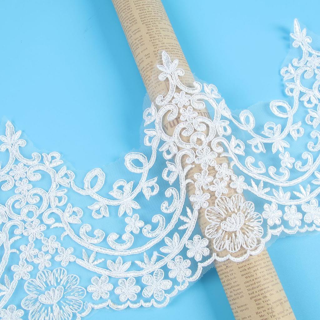 Car Bone Embroidery Lace Width 20Cm Bridal Wedding Dress Mesh Veil Wrist Jewelry Clothing Accessories Materials