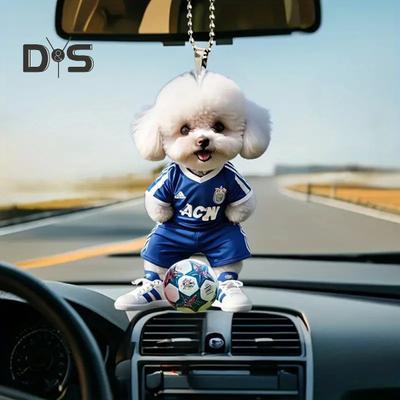 Ball Uniform Dog Hanging Decoration Home Indoor Christmas Tree Car Rearview Mirror 2D Flat Cartoon Puppy Man Acrylic Hanging Ornament Animal Pendant