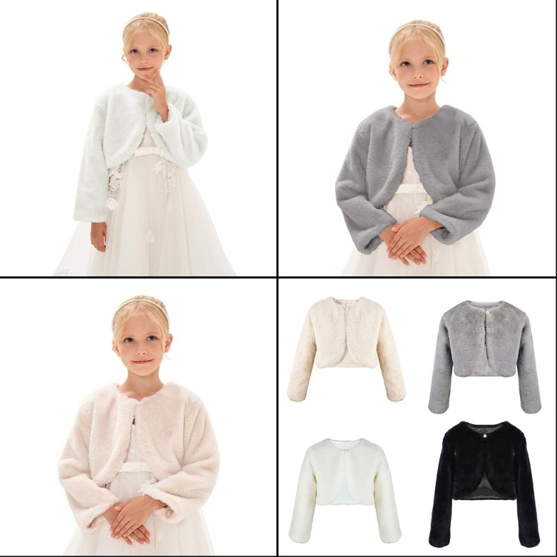 Brautjungfer Stola Kinder Warmer Umhang Baby Oberbekleidung Schal Winteraccessoires für Hochzeitsfeier