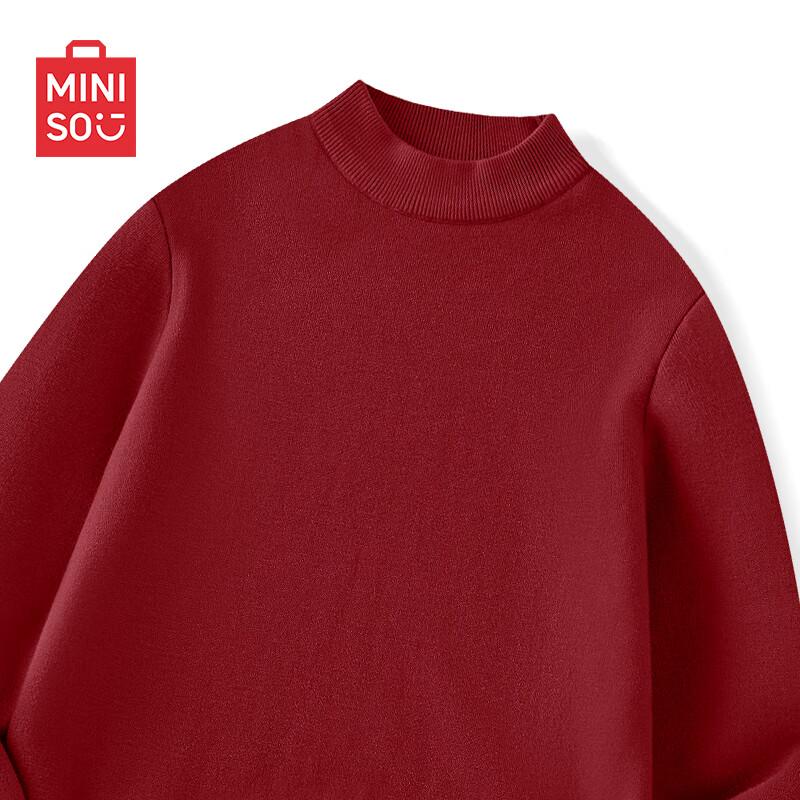 MINISO Men's Fleece Lined Half Turtleneck Sweater