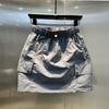 Summer New Drawstring Design Multi-Pocket Workwear A- line Skirt Loose Slim Looking Casual Easiest for Match Exposure-Proof Skirt