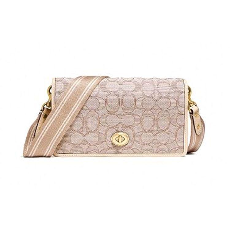 Coach Hayden Brand Print Pattern Canvas And Leather Crossbody Bag Women bags Beige C3824-B4SHG Basic Set (Bag+Dust Bag)